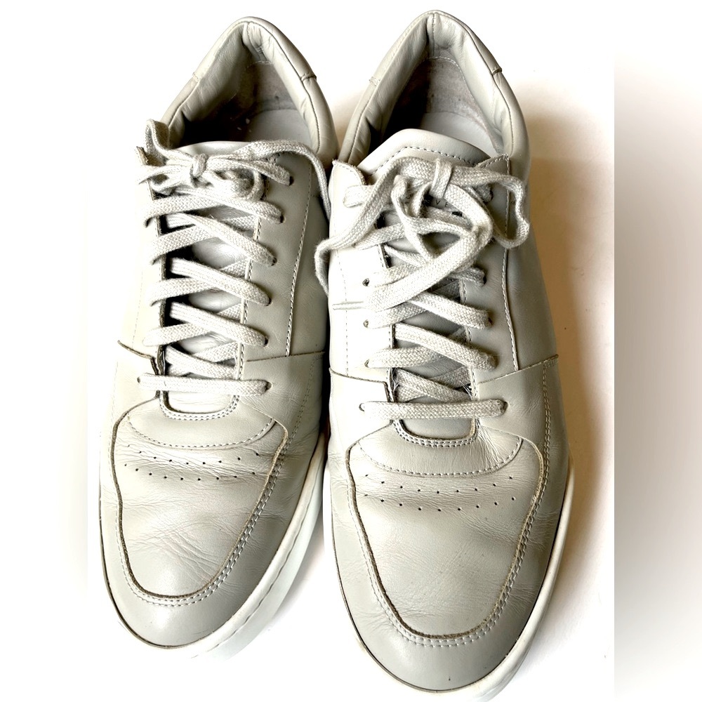 Oliver Cabell Men's Low-Top Sneakers in Light Gray Leather